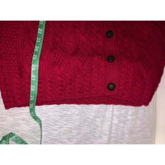 Aran Crafts Women’s cable-knit fuchsia pink cardigan Large W/pockets - Picture 6 of 6